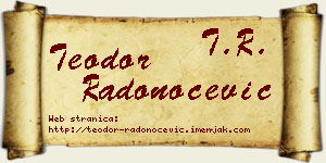 Teodor Radonoćević vizit kartica